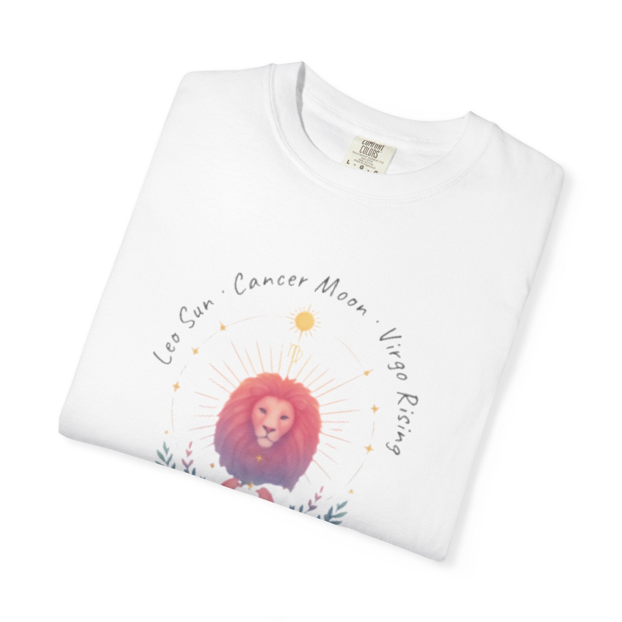 The Big Three Tee. Leo Sun, Cancer Moon, and Virgo Rising — "Seen by Many, Understood by Few"