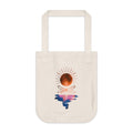 Sunset Moon Organic Canvas Tote Bag – Celestial Reflection Design | Zodiac Pack