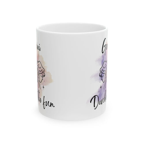 Ceramic Mug — Gemini 'Double the Fun' Watercolor Zodiac Design