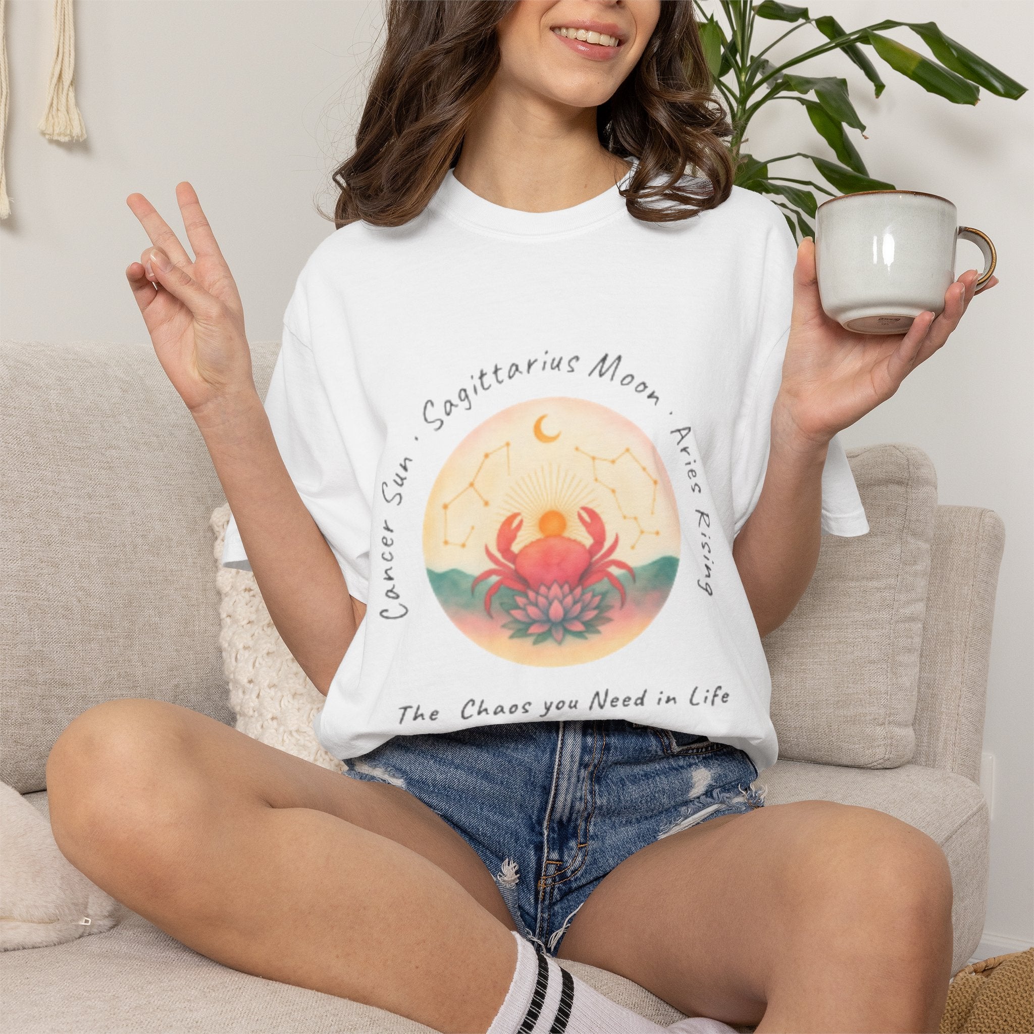 Copy of The Big Three Tee. Cancer Sun, Sagittarius Moon, and Virgo Rising — "The Chaos you Need in Life"
