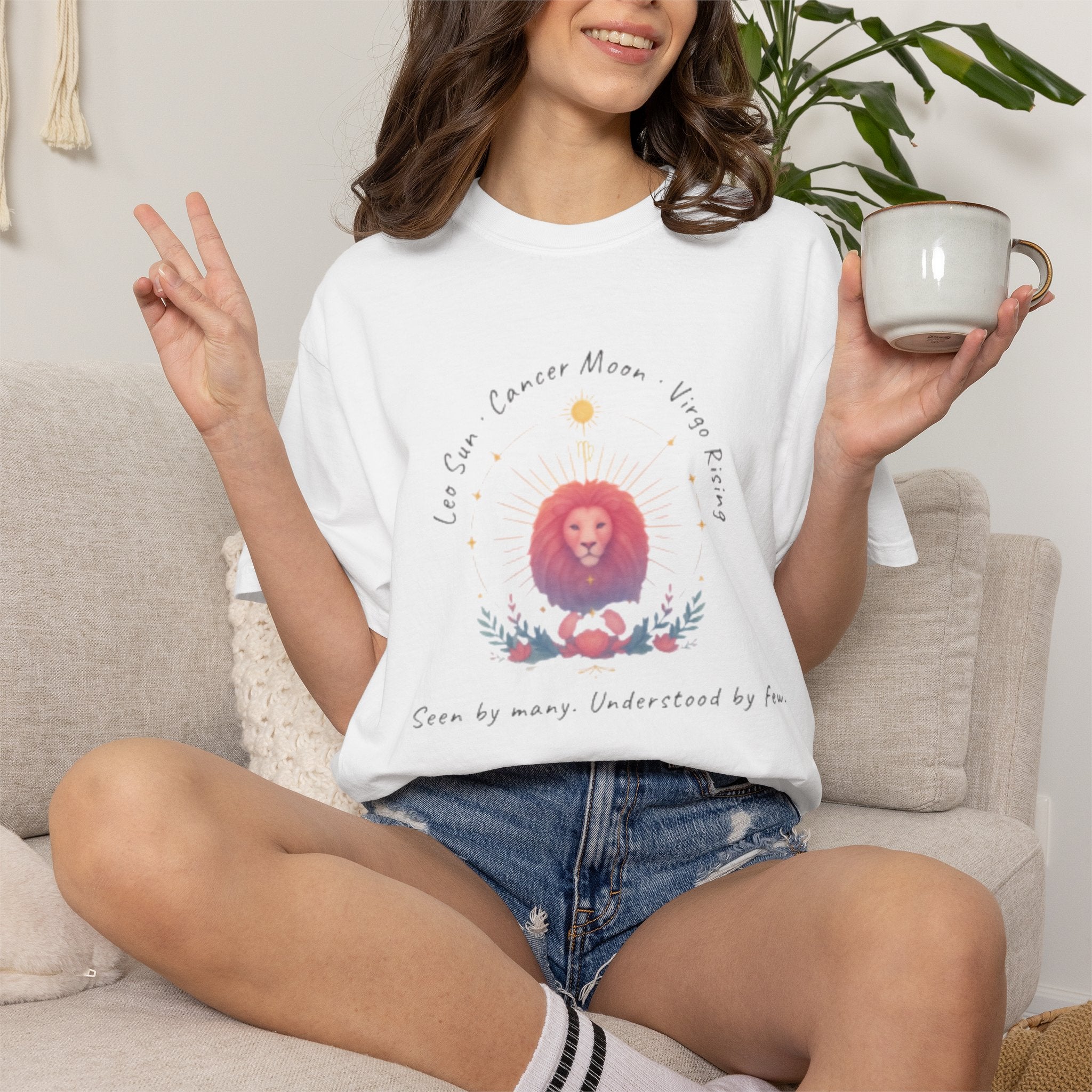 The Big Three Tee. Leo Sun, Cancer Moon, and Virgo Rising — "Seen by Many, Understood by Few"