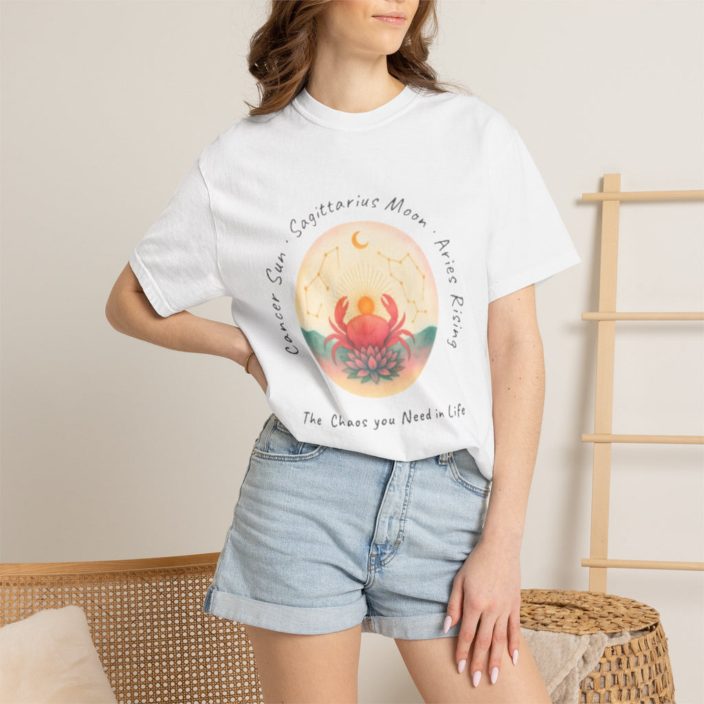 Copy of The Big Three Tee. Cancer Sun, Sagittarius Moon, and Virgo Rising — "The Chaos you Need in Life"