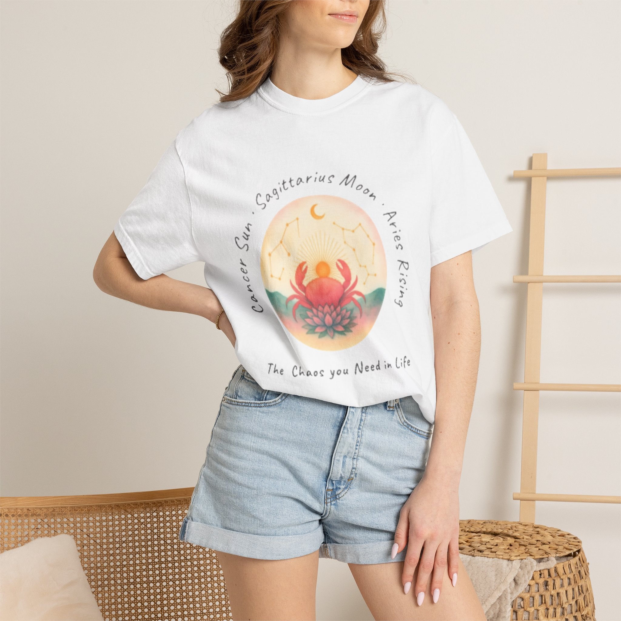 Copy of The Big Three Tee. Cancer Sun, Sagittarius Moon, and Virgo Rising — "The Chaos you Need in Life"