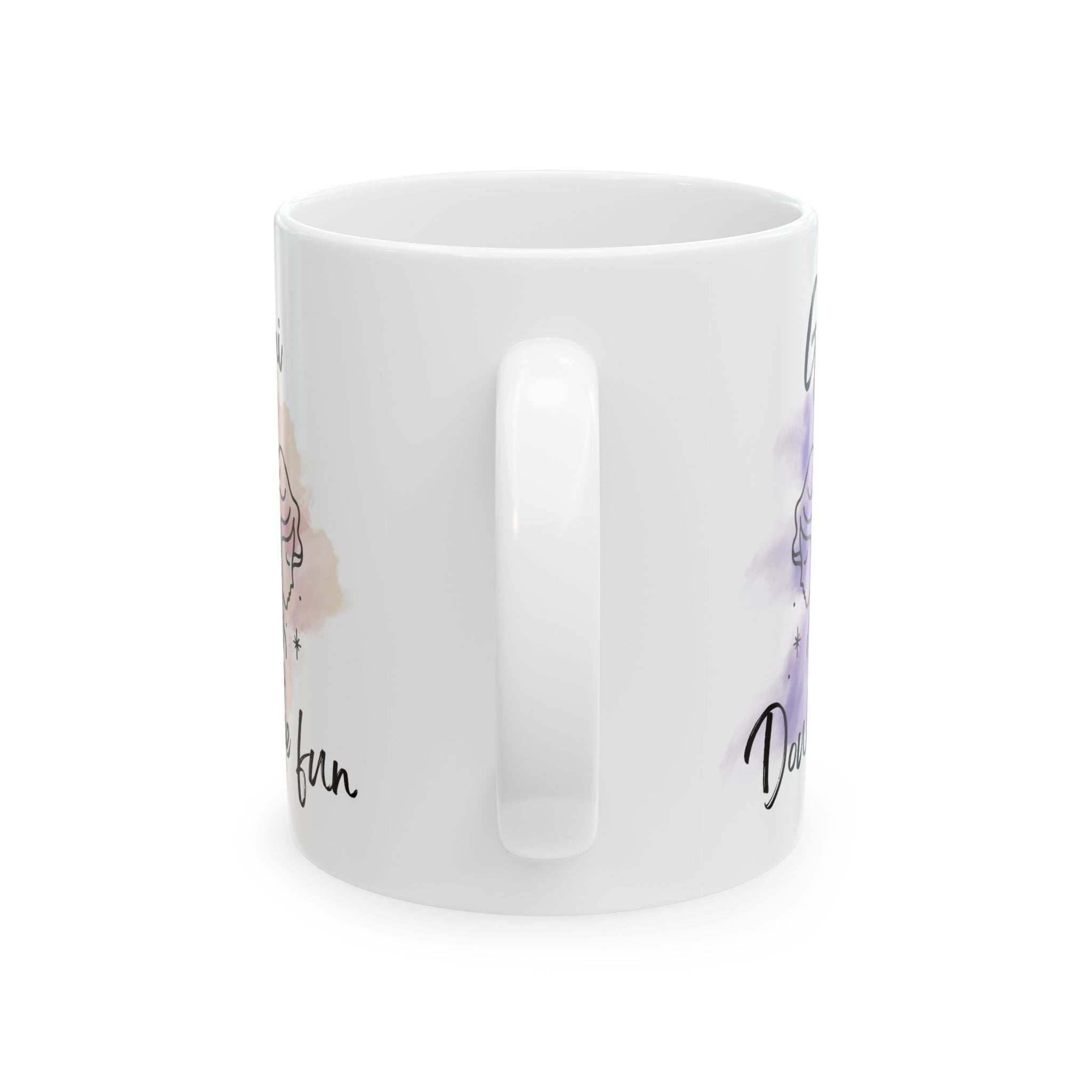 Ceramic Mug — Gemini 'Double the Fun' Watercolor Zodiac Design