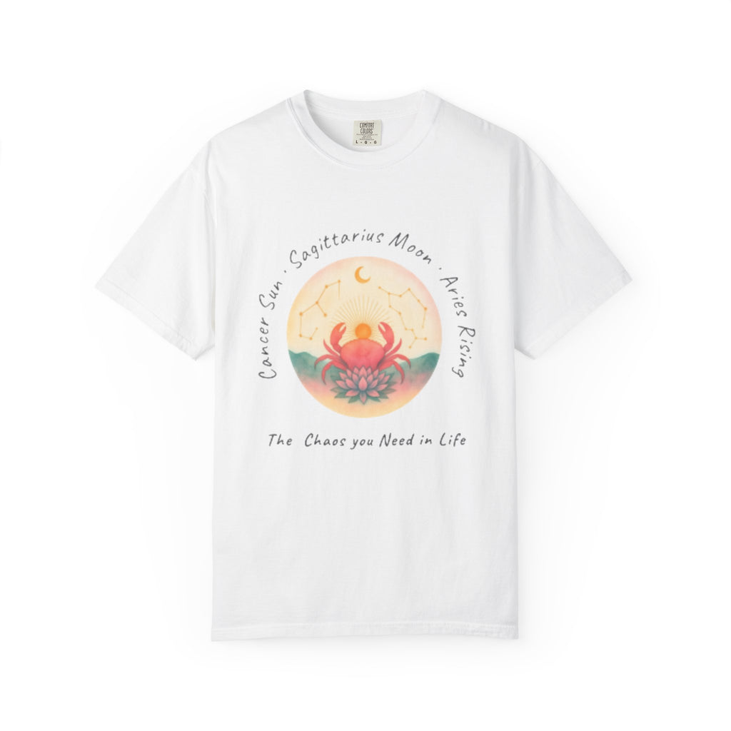 Copy of The Big Three Tee. Cancer Sun, Sagittarius Moon, and Virgo Rising — "The Chaos you Need in Life"